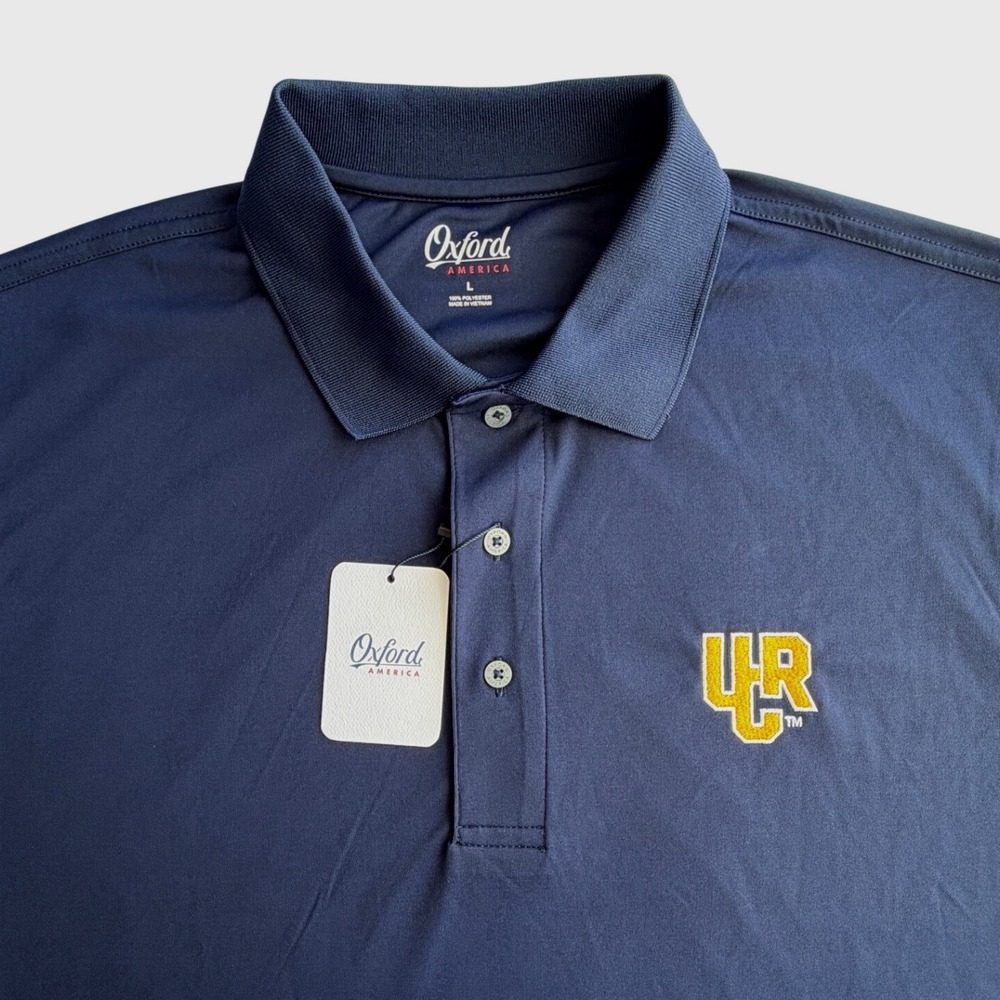 Oxford America Mens UCR UC Riverside Polo Shirt Navy Blue L NWT Golf Performance